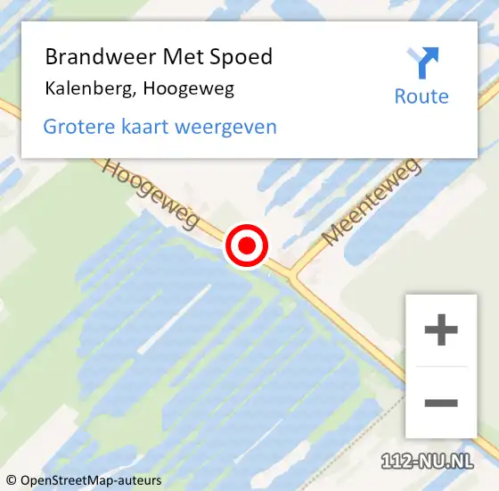 Locatie op kaart van de 112 melding: Brandweer Met Spoed Naar Kalenberg, Hoogeweg op 13 augustus 2024 21:25