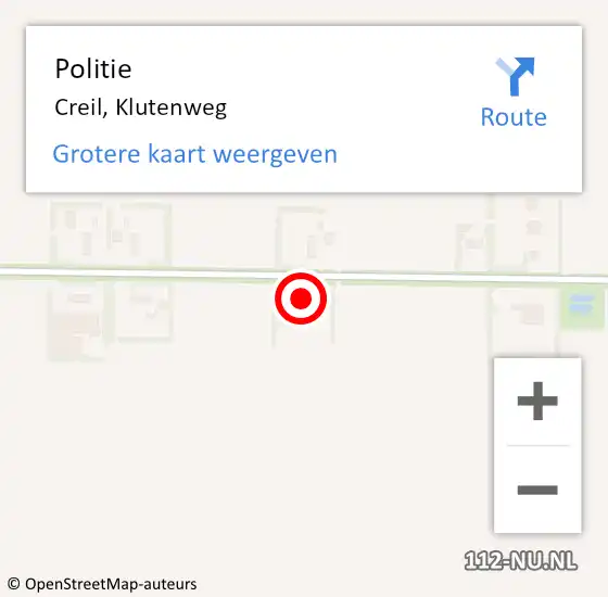 Locatie op kaart van de 112 melding: Politie Creil, Klutenweg op 13 augustus 2024 21:29