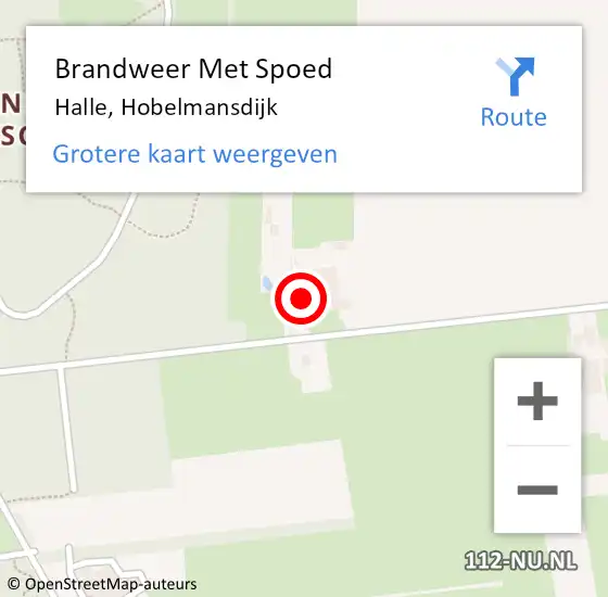 Locatie op kaart van de 112 melding: Brandweer Met Spoed Naar Halle, Hobelmansdijk op 13 augustus 2024 21:35