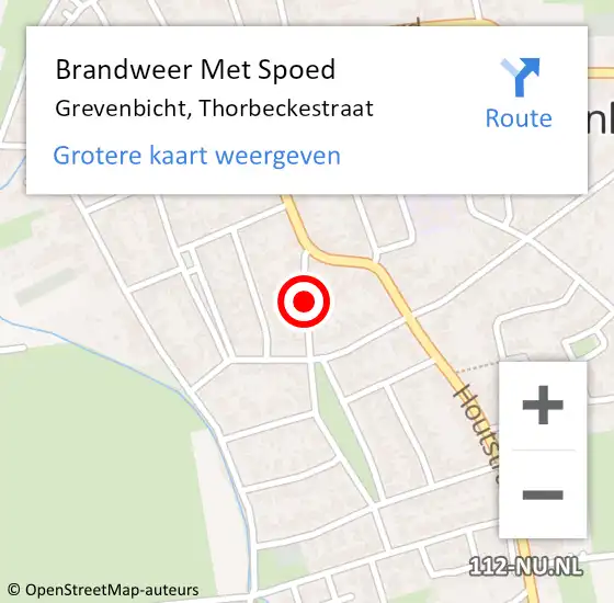 Locatie op kaart van de 112 melding: Brandweer Met Spoed Naar Grevenbicht, Thorbeckestraat op 13 augustus 2024 21:39