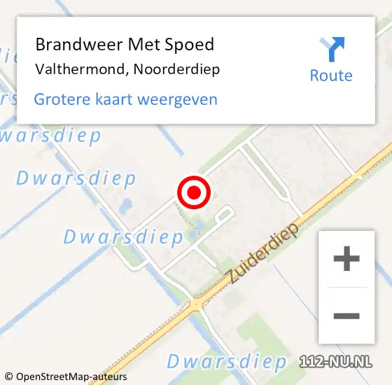 Locatie op kaart van de 112 melding: Brandweer Met Spoed Naar Valthermond, Noorderdiep op 13 augustus 2024 21:56