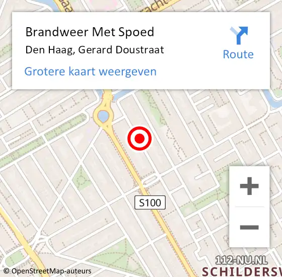 Locatie op kaart van de 112 melding: Brandweer Met Spoed Naar Den Haag, Gerard Doustraat op 13 augustus 2024 21:59