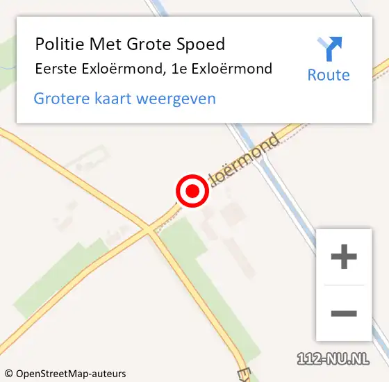 Locatie op kaart van de 112 melding: Politie Met Grote Spoed Naar Eerste Exloërmond, 1e Exloërmond op 13 augustus 2024 22:37