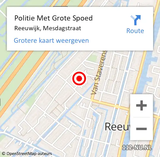 Locatie op kaart van de 112 melding: Politie Met Grote Spoed Naar Reeuwijk, Mesdagstraat op 13 augustus 2024 23:18