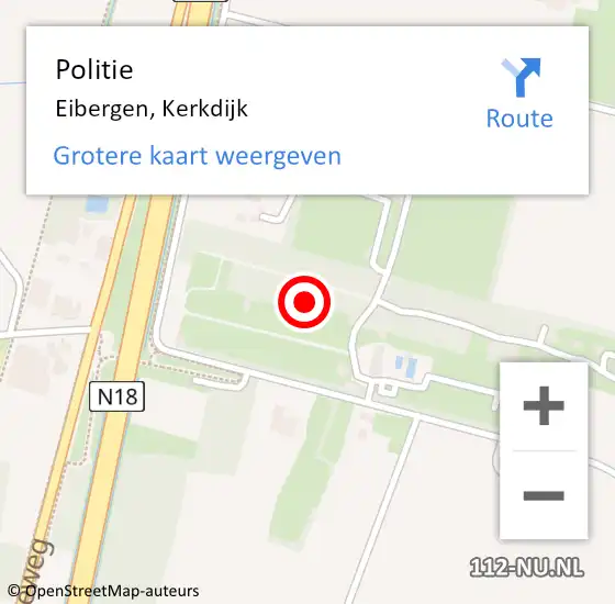 Locatie op kaart van de 112 melding: Politie Eibergen, Kerkdijk op 13 augustus 2024 23:19