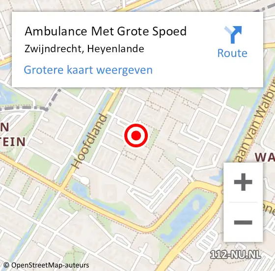 Locatie op kaart van de 112 melding: Ambulance Met Grote Spoed Naar Zwijndrecht, Heyenlande op 13 augustus 2024 23:22