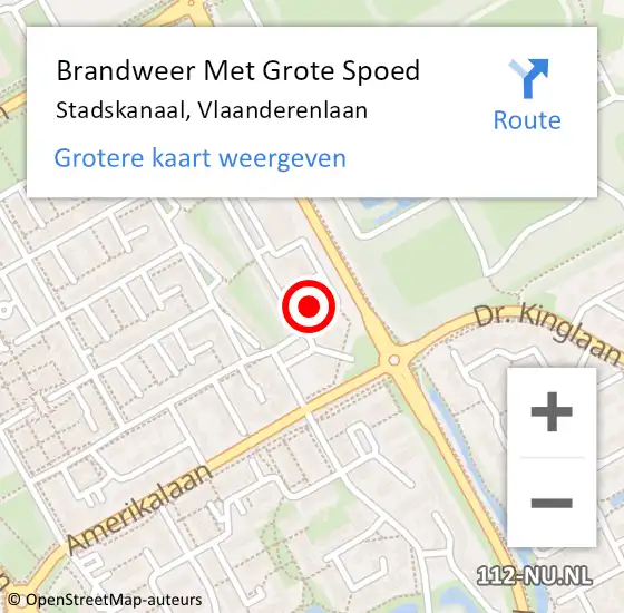 Locatie op kaart van de 112 melding: Brandweer Met Grote Spoed Naar Stadskanaal, Vlaanderenlaan op 14 augustus 2024 00:50