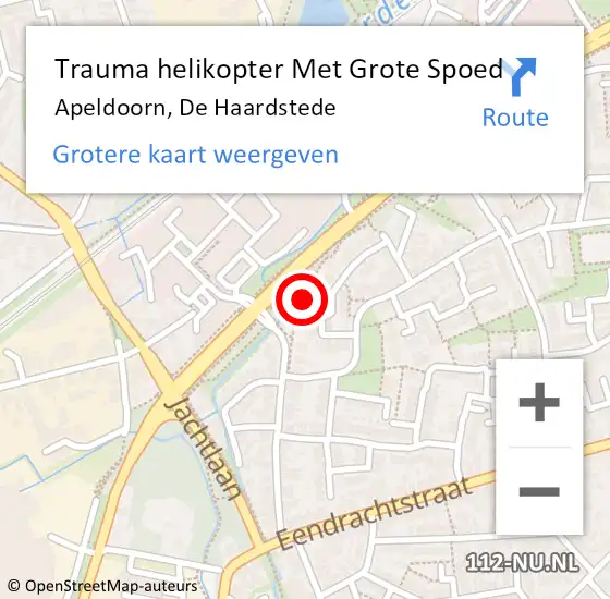 Locatie op kaart van de 112 melding: Trauma helikopter Met Grote Spoed Naar Apeldoorn, De Haardstede op 14 augustus 2024 01:00