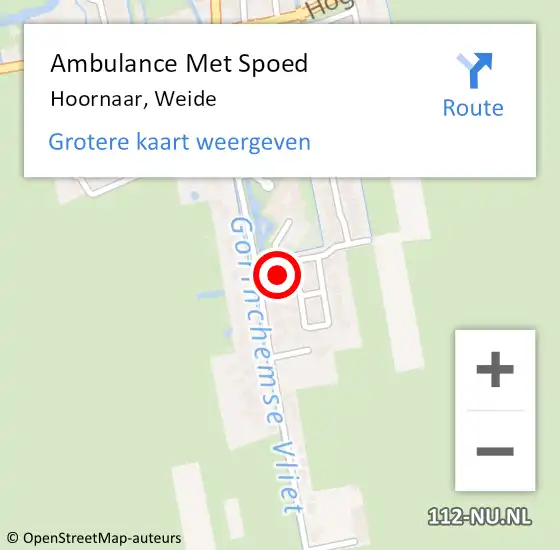 Locatie op kaart van de 112 melding: Ambulance Met Spoed Naar Hoornaar, Weide op 14 augustus 2024 05:48