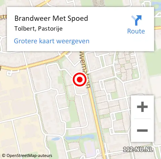 Locatie op kaart van de 112 melding: Brandweer Met Spoed Naar Tolbert, Pastorije op 14 augustus 2024 06:36