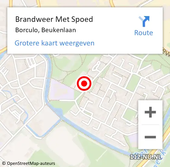 Locatie op kaart van de 112 melding: Brandweer Met Spoed Naar Borculo, Beukenlaan op 14 augustus 2024 07:07