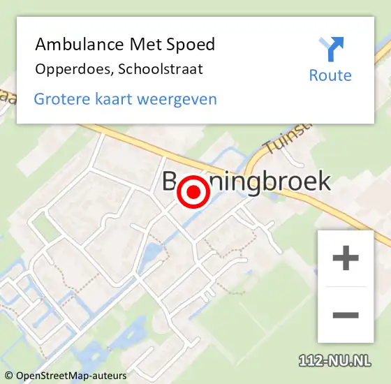 Locatie op kaart van de 112 melding: Ambulance Met Spoed Naar Opperdoes, Schoolstraat op 14 augustus 2024 08:03