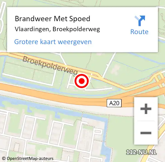 Locatie op kaart van de 112 melding: Brandweer Met Spoed Naar Vlaardingen, Broekpolderweg op 14 augustus 2024 08:50