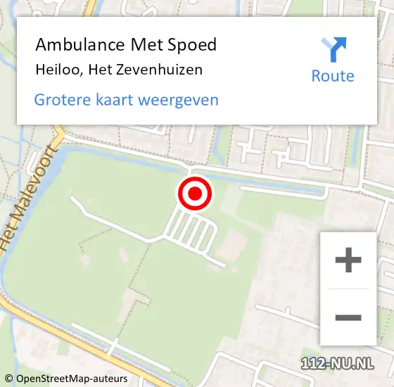 Locatie op kaart van de 112 melding: Ambulance Met Spoed Naar Heiloo, Het Zevenhuizen op 14 augustus 2024 09:12