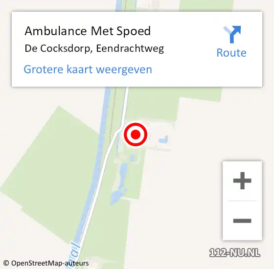 Locatie op kaart van de 112 melding: Ambulance Met Spoed Naar De Cocksdorp, Eendrachtweg op 14 augustus 2024 09:18