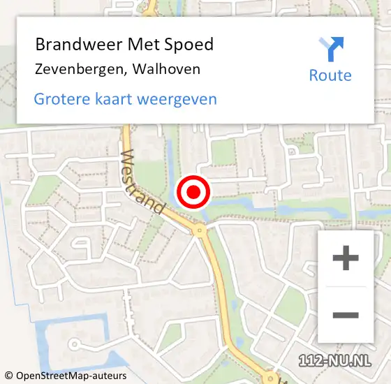 Locatie op kaart van de 112 melding: Brandweer Met Spoed Naar Zevenbergen, Walhoven op 14 augustus 2024 09:34