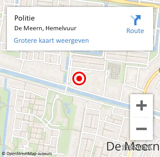 Locatie op kaart van de 112 melding: Politie De Meern, Hemelvuur op 14 augustus 2024 09:49