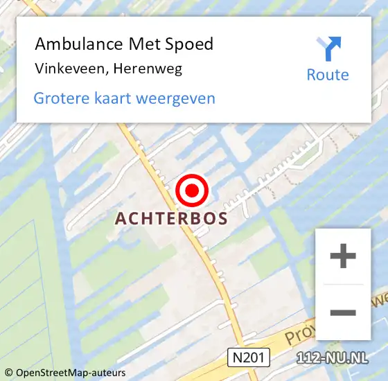 Locatie op kaart van de 112 melding: Ambulance Met Spoed Naar Vinkeveen, Herenweg op 14 augustus 2024 09:50