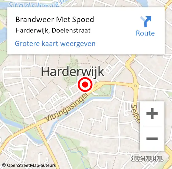 Locatie op kaart van de 112 melding: Brandweer Met Spoed Naar Harderwijk, Doelenstraat op 14 augustus 2024 09:58