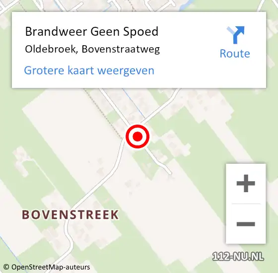 Locatie op kaart van de 112 melding: Brandweer Geen Spoed Naar Oldebroek, Bovenstraatweg op 14 augustus 2024 10:07