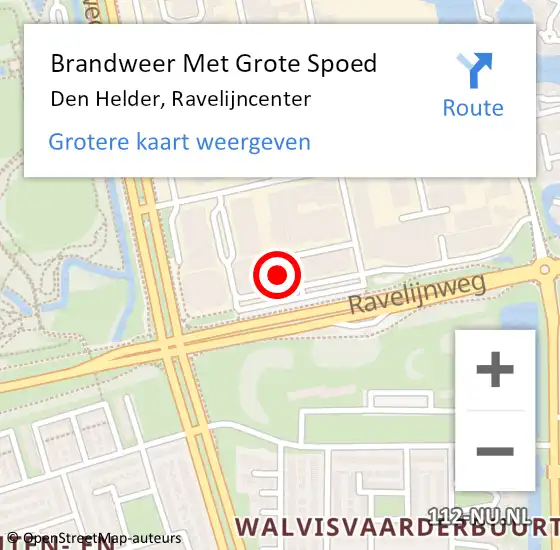 Locatie op kaart van de 112 melding: Brandweer Met Grote Spoed Naar Winkel, Ravelijncenter op 14 augustus 2024 11:07