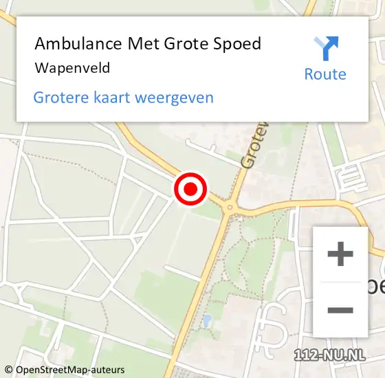 Locatie op kaart van de 112 melding: Ambulance Met Grote Spoed Naar Wapenveld op 14 augustus 2024 11:54