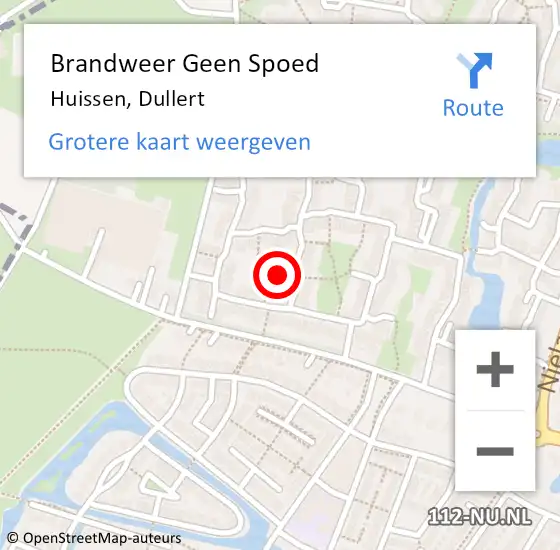 Locatie op kaart van de 112 melding: Brandweer Geen Spoed Naar Huissen, Dullert op 14 augustus 2024 12:47