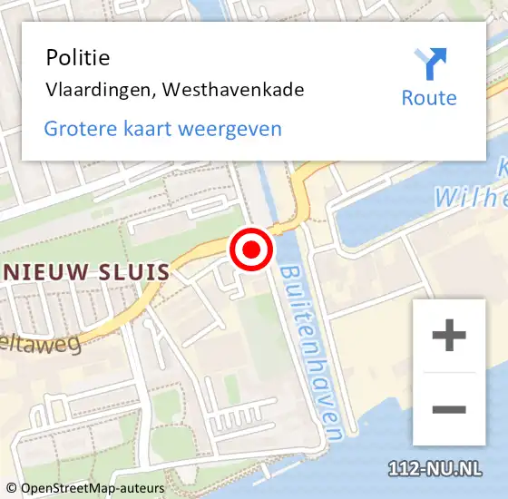 Locatie op kaart van de 112 melding: Politie Vlaardingen, Westhavenkade op 14 augustus 2024 13:40