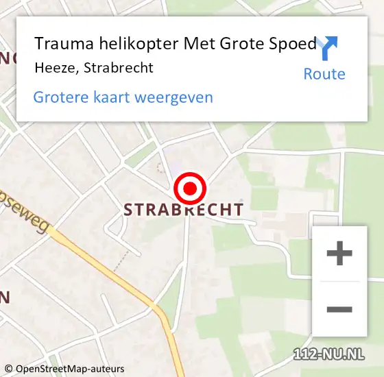 Locatie op kaart van de 112 melding: Trauma helikopter Met Grote Spoed Naar Heeze, Strabrecht op 14 augustus 2024 13:52