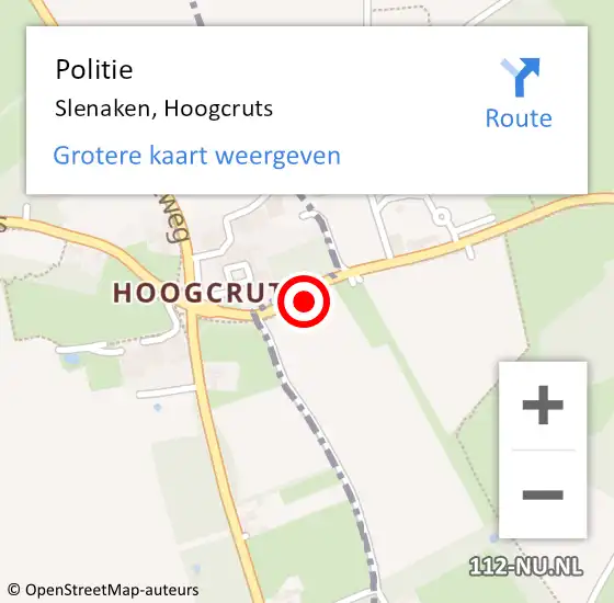 Locatie op kaart van de 112 melding: Politie Slenaken, Hoogcruts op 14 augustus 2024 14:01