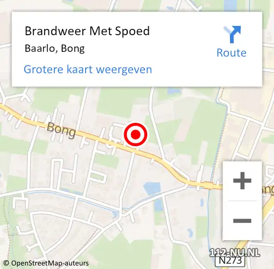 Locatie op kaart van de 112 melding: Brandweer Met Spoed Naar Baarlo, Bong op 14 augustus 2024 14:07