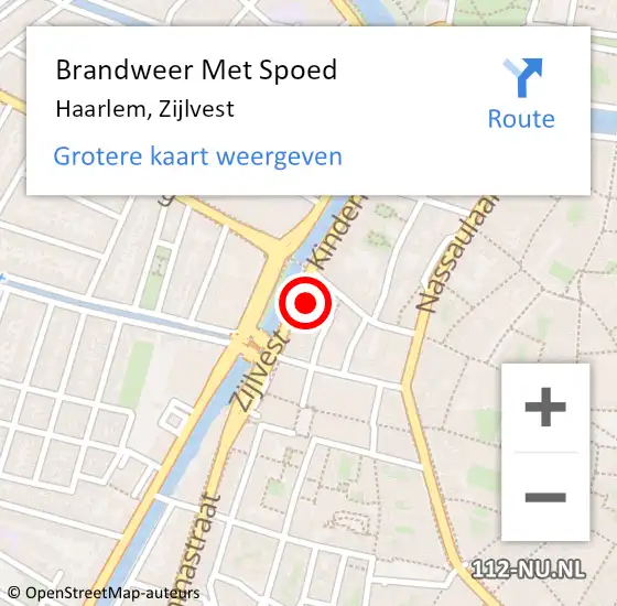 Locatie op kaart van de 112 melding: Brandweer Met Spoed Naar Haarlem, Zijlvest op 14 augustus 2024 14:29