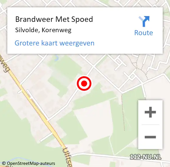 Locatie op kaart van de 112 melding: Brandweer Met Spoed Naar Silvolde, Korenweg op 14 augustus 2024 14:33