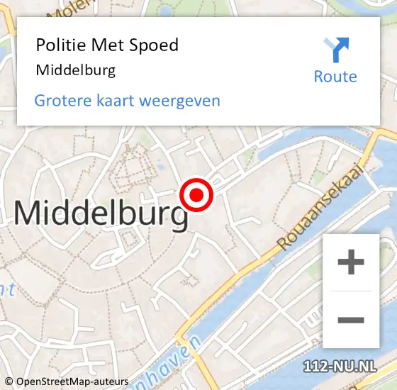 Locatie op kaart van de 112 melding: Politie Met Spoed Naar Middelburg op 14 augustus 2024 14:45