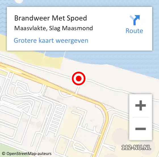 Locatie op kaart van de 112 melding: Brandweer Met Spoed Naar Maasvlakte, Slag Maasmond op 14 augustus 2024 14:49