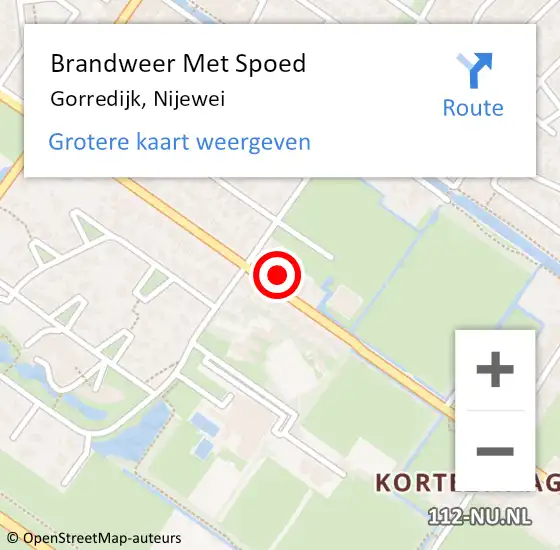 Locatie op kaart van de 112 melding: Brandweer Met Spoed Naar Gorredijk, Nijewei op 14 augustus 2024 14:55