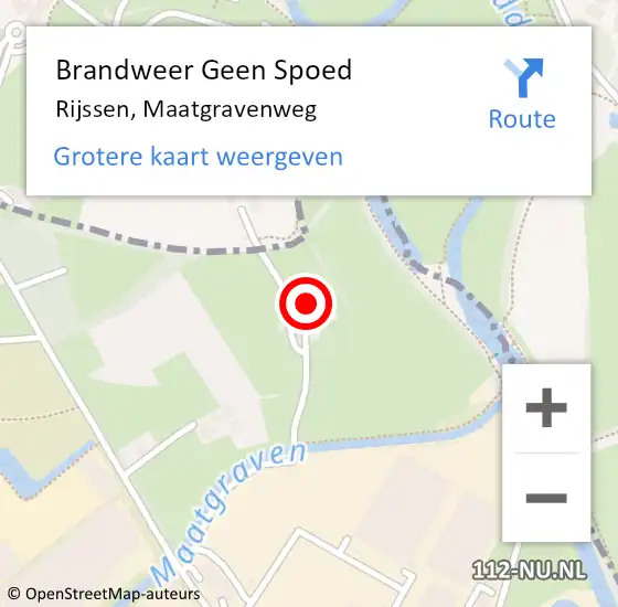 Locatie op kaart van de 112 melding: Brandweer Geen Spoed Naar Rijssen, Maatgravenweg op 14 augustus 2024 15:28