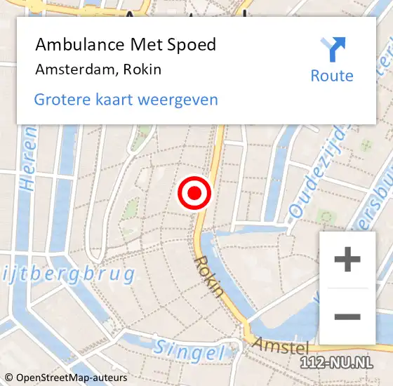 Locatie op kaart van de 112 melding: Ambulance Met Spoed Naar Amsterdam, Rokin op 14 augustus 2024 16:01