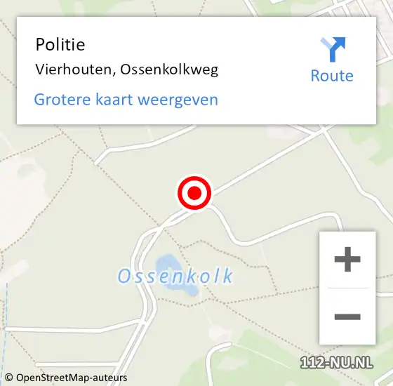 Locatie op kaart van de 112 melding: Politie Vierhouten, Ossenkolkweg op 14 augustus 2024 17:09