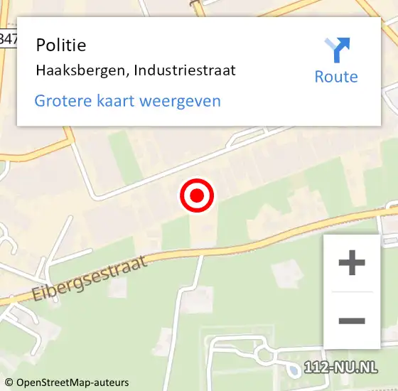 Locatie op kaart van de 112 melding: Politie Haaksbergen, Industriestraat op 14 augustus 2024 17:13