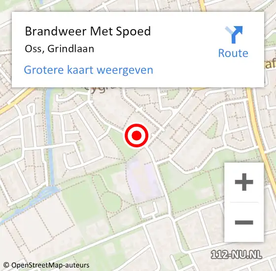 Locatie op kaart van de 112 melding: Brandweer Met Spoed Naar Oss, Grindlaan op 14 augustus 2024 17:13