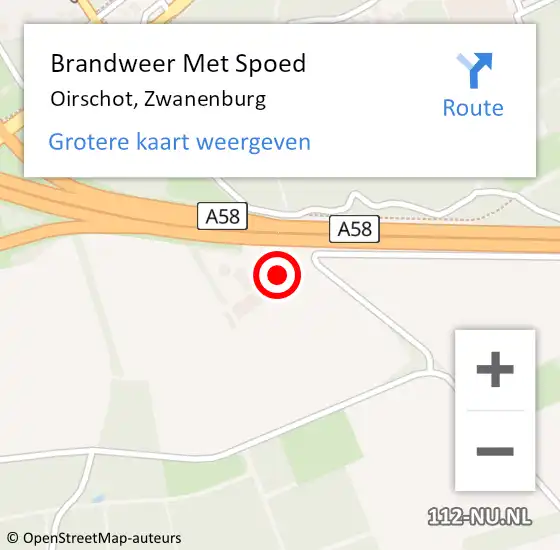 Locatie op kaart van de 112 melding: Brandweer Met Spoed Naar Oirschot, Zwanenburg op 14 augustus 2024 17:27