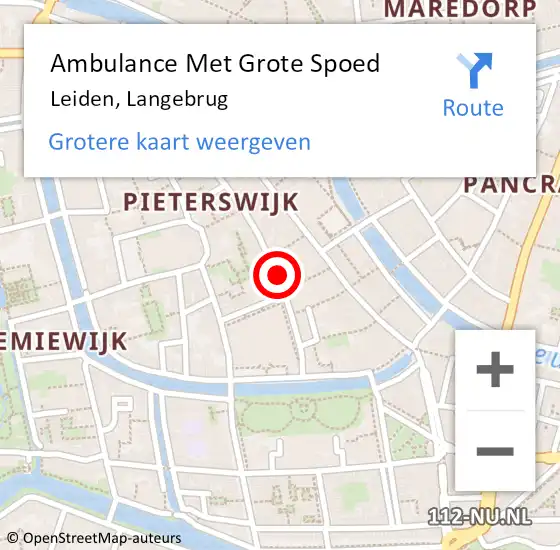 Locatie op kaart van de 112 melding: Ambulance Met Grote Spoed Naar Warmond, Langebrug op 14 augustus 2024 17:41