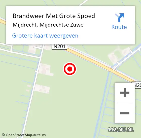 Locatie op kaart van de 112 melding: Brandweer Met Grote Spoed Naar Mijdrecht, Mijdrechtse Zuwe op 14 augustus 2024 17:43