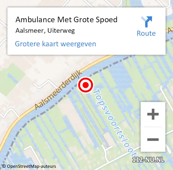 Locatie op kaart van de 112 melding: Ambulance Met Grote Spoed Naar Aalsmeer, Uiterweg op 14 augustus 2024 17:55