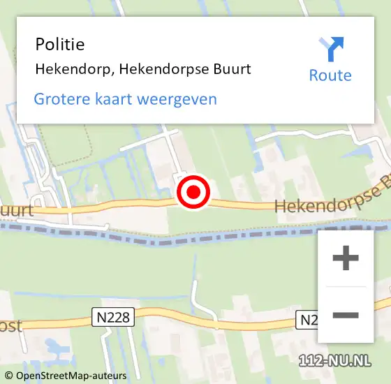 Locatie op kaart van de 112 melding: Politie Hekendorp, Hekendorpse Buurt op 14 augustus 2024 18:32