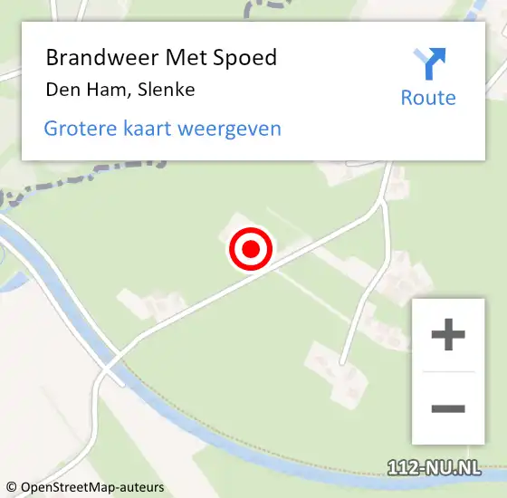 Locatie op kaart van de 112 melding: Brandweer Met Spoed Naar Den Ham, Slenke op 14 augustus 2024 19:36