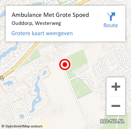 Locatie op kaart van de 112 melding: Ambulance Met Grote Spoed Naar Ouddorp, Westerweg op 14 augustus 2024 20:03