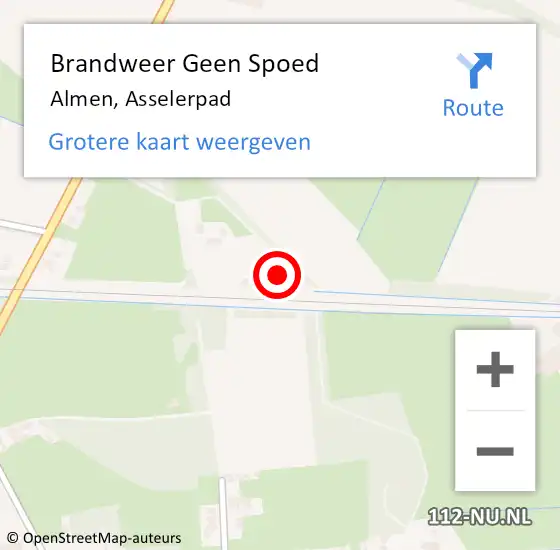 Locatie op kaart van de 112 melding: Brandweer Geen Spoed Naar Almen, Asselerpad op 14 augustus 2024 20:24