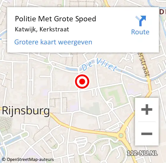 Locatie op kaart van de 112 melding: Politie Met Grote Spoed Naar Katwijk, Kerkstraat op 14 augustus 2024 20:34